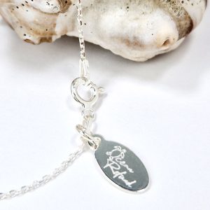 Sea Glass Necklace 45 mm clasp and tag
