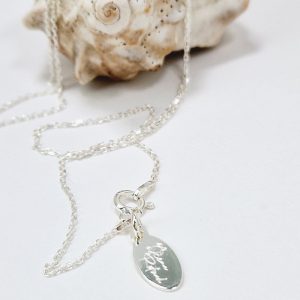 Glass Necklace chain 45 mm and tag
