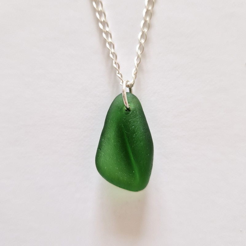 Green Wave Sea Glass Necklace