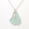 Lana Sea Glass Necklace with sea shell charm on sterling silver chain