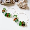 Kiawah Sea Glass Hoops up close