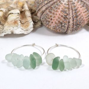 Lush Sea Glass Hoops close up