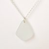 Nahla White Sea Glass Necklace with sterling silver chain