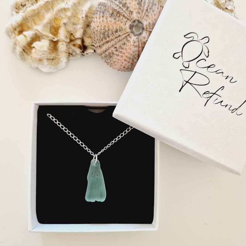 sea glass in ocean refund box