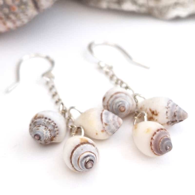 Cora Sea Shell Dangling Earrings close-up
