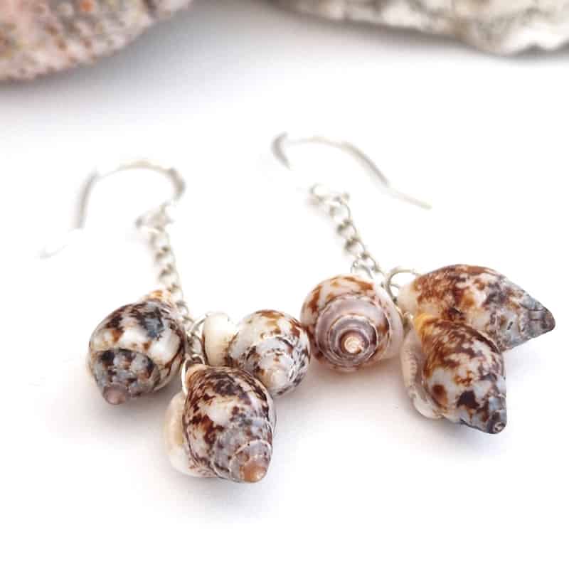 Sereia Sea Shell Dangling Earrings close up