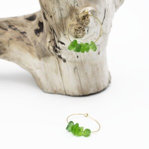 Green Waves Golden Hoops - Image 4