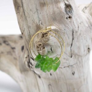 Green Waves Golden Hoops - Image 3